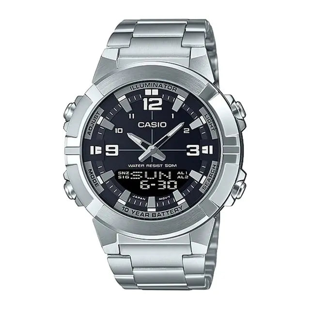 CASIO ANALOGUE DIGITAL MENS STAINLESS STEEL